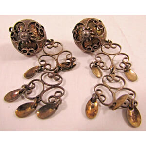 Stunning Sterling Silver Modernist Earrings by Norwegian Designer Solje Finn Jen